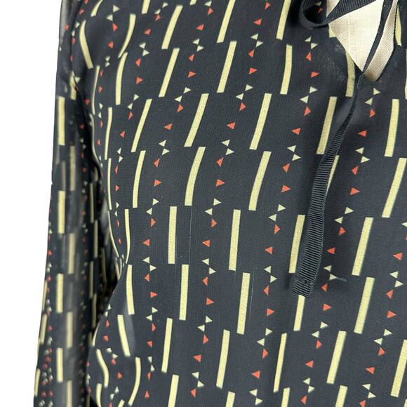 LAIA Kiara Black Patterned Blouse Peplum Style Women's Size XS - Picture 5 of 8